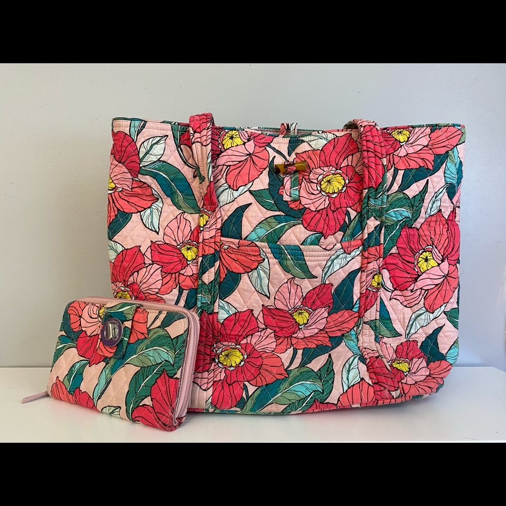 Vera Bradley Floral Tote with matching wallet